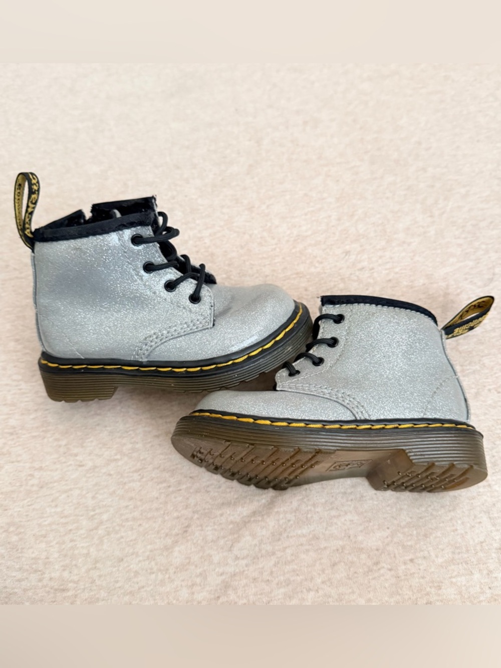 Dr martens sliver glittery boots